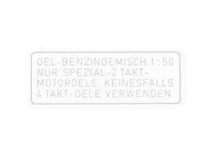 Petrol sticker 1:50 white (Puch) 4 lines NOS Petrol sticker 1:50 white (Puch) 4 lines NOS