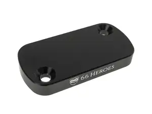 66HEROES Disc brake reservoir cover, black anodized aluminium 66HEROES Disc brake reservoir cover, black anodized aluminium