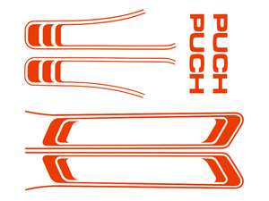 Adhesive set tank & frame orange (1A quality) Foil plot | Puch Maxi S Adhesive set tank & frame orange (1A quality) Foil plot | Puch Maxi S