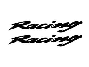 "Racing" Sticker, 15 x 3 cm, black (pair) "Racing" Sticker, 15 x 3 cm, black (pair)
