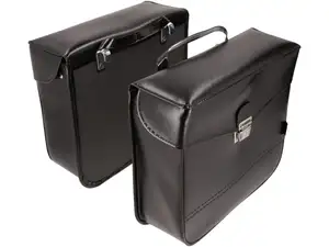Luggage bags black angular leather look Luggage bags black angular leather look