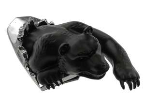 Decorative figure Hunting Bear large chrome / black Decorative figure Hunting Bear large chrome / black