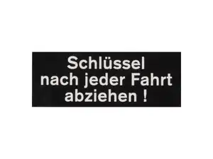 Cockpit sticker "Remove ignition key" | Hercules Prima, Optima Cockpit sticker "Remove ignition key" | Hercules Prima, Optima