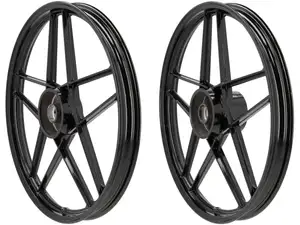 Wheel set 17" cast black (5 double spokes) Grimeca replica | Hercules Prima, Optima Wheel set 17" cast black (5 double spokes) Grimeca replica | Hercules Prima, Optima