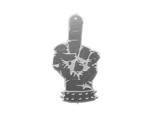Sticker "Middle finger" aluminum 37 x 69 mm Sticker "Middle finger" aluminum 37 x 69 mm