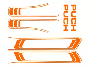 Adhesive set tank & frame orange (1A quality) Foil plot | Puch Maxi S Adhesive set tank & frame orange (1A quality) Foil plot | Puch Maxi S