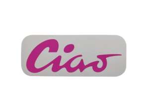 Tank sticker "Ciao" pink 70 x 28 mm | Piaggio Ciao P, C9 Tank sticker "Ciao" pink 70 x 28 mm | Piaggio Ciao P, C9