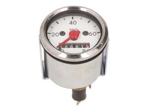Speedometer 80 km/h Ø 48 mm illuminated (white dial) Speedometer 80 km/h Ø 48 mm illuminated (white dial)
